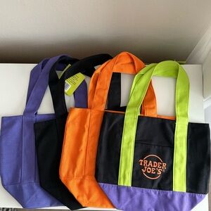 NEW Trader Joe’s mini tote canvas bag SET OF 4